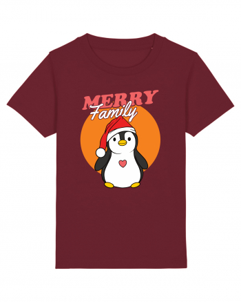 Pentru Crăciun în familie - Familia veselă, pinguin cu căciulă Burgundy