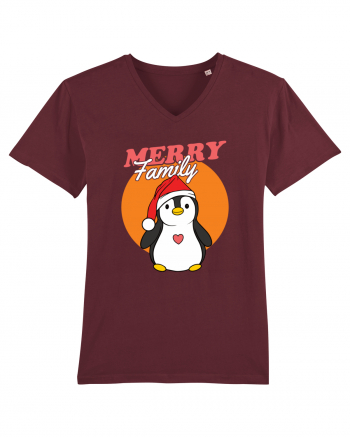 Pentru Crăciun în familie - Familia veselă, pinguin cu căciulă Burgundy