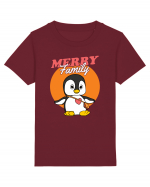 Pentru Crăciun în familie - Familia veselă, pinguin cu geantă Tricou mânecă scurtă  Copii Mini Creator