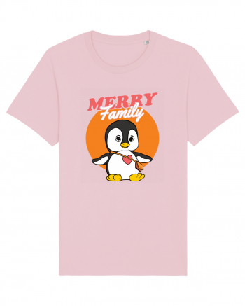 Pentru Crăciun în familie - Familia veselă, pinguin cu geantă Cotton Pink