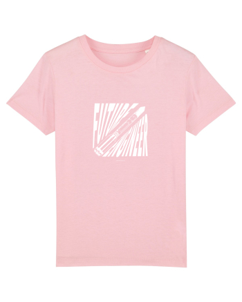 Viitor Inginer - Rachetă (alb) Cotton Pink