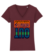 Stand Out. Motivational Quote Tricou mânecă scurtă guler V Damă Evoker