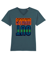 Stand Out. Motivational Quote Tricou mânecă scurtă guler V Bărbat Presenter