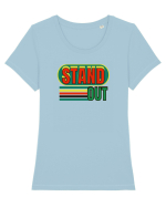 Stand Out. Motivational Quote Tricou mânecă scurtă guler larg fitted Damă Expresser