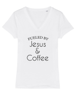 JESUS Tricou mânecă scurtă guler V Damă Evoker