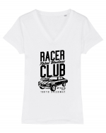 Racer Club Muscle Car Black Tricou mânecă scurtă guler V Damă Evoker