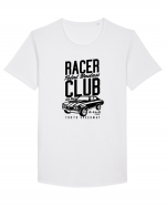 Racer Club Muscle Car Black Tricou mânecă scurtă guler larg Bărbat Skater