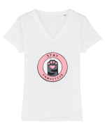 Stay pawsitive Tricou mânecă scurtă guler V Damă Evoker