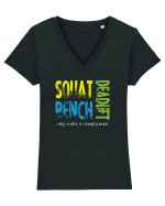 SQUAT Tricou mânecă scurtă guler V Damă Evoker