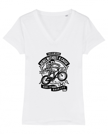 Rebel Biker Skeleton Black White