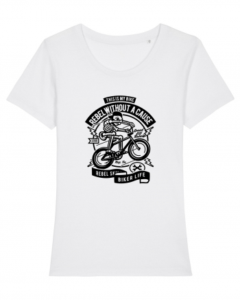 Rebel Biker Skeleton Black White