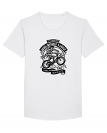 Rebel Biker Skeleton Black Tricou mânecă scurtă guler larg Bărbat Skater