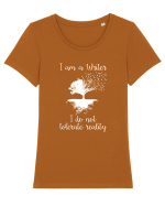 WRITER Tricou mânecă scurtă guler larg fitted Damă Expresser