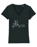 YOGA Tricou mânecă scurtă guler V Damă Evoker