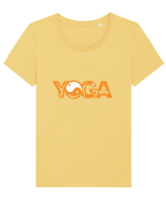 YOGA Tricou mânecă scurtă guler larg fitted Damă Expresser