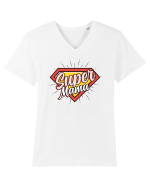 Familia de super eroi - Super mama Tricou mânecă scurtă guler V Bărbat Presenter