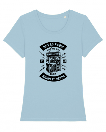 Retro Radio Black Sky Blue