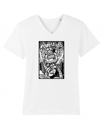 Robot Attack Black White
