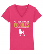 POODLES Tricou mânecă scurtă guler V Damă Evoker