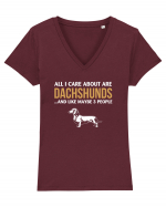 DACHSHUND Tricou mânecă scurtă guler V Damă Evoker