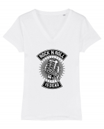 Rock n Roll is Dead Black Tricou mânecă scurtă guler V Damă Evoker