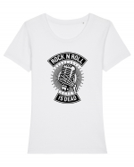 Rock n Roll is Dead Black Tricou mânecă scurtă guler larg fitted Damă Expresser