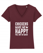 CHICKEN Tricou mânecă scurtă guler V Damă Evoker