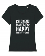 CHICKEN Tricou mânecă scurtă guler larg fitted Damă Expresser