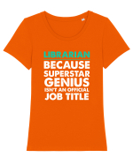 LIBRARIAN Tricou mânecă scurtă guler larg fitted Damă Expresser