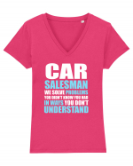 CAR SALESMAN Tricou mânecă scurtă guler V Damă Evoker