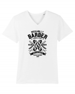 Rockabilly Barber Rebellion Black Tricou mânecă scurtă guler V Bărbat Presenter