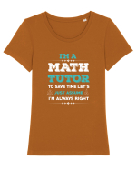 MATH TUTOR Tricou mânecă scurtă guler larg fitted Damă Expresser