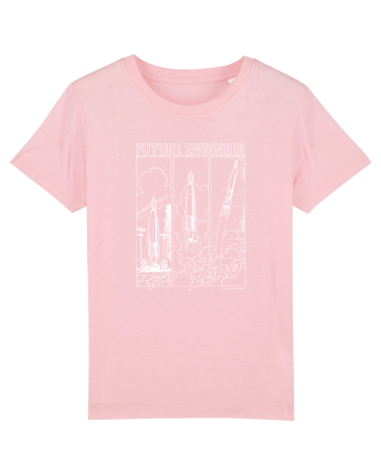 Viitor Inginer - Lansare Rachetă (alb) Cotton Pink