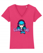 Gamer Girl Tricou mânecă scurtă guler V Damă Evoker