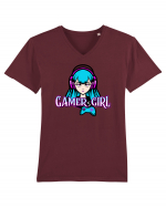 Gamer Girl Tricou mânecă scurtă guler V Bărbat Presenter