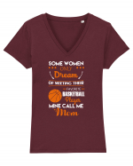 BASKETBALL MOM Tricou mânecă scurtă guler V Damă Evoker