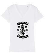Pistol Shooting Black Tricou mânecă scurtă guler V Damă Evoker