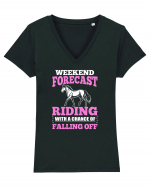 RIDING HORSE Tricou mânecă scurtă guler V Damă Evoker