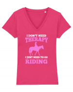 RIDING HORSE Tricou mânecă scurtă guler V Damă Evoker