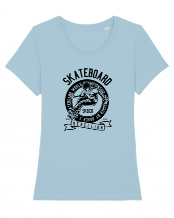 Skateboard Rebellion Black Sky Blue