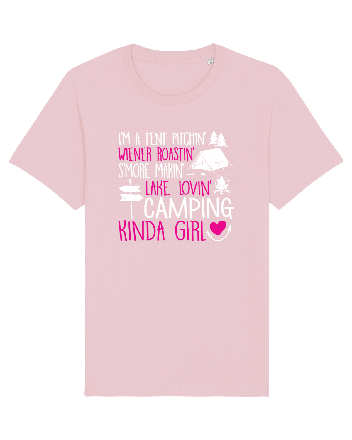 Tricou mânecă scurtă Unisex Rocker Cotton Pink