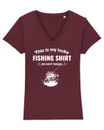 FISHING SHIRT Tricou mânecă scurtă guler V Damă Evoker