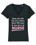 NURSE Tricou mânecă scurtă guler V Damă Evoker