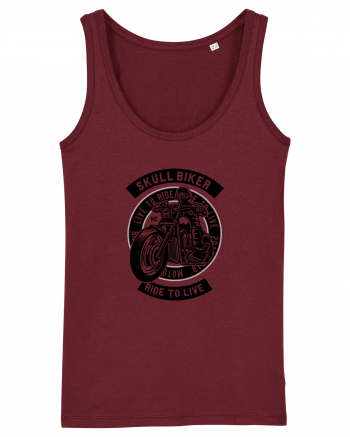 Skull Biker Black Burgundy