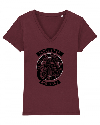 Skull Biker Black Burgundy