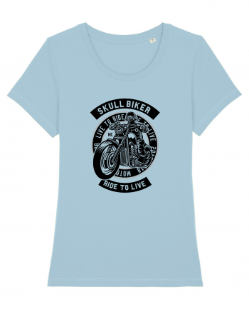 Skull Biker Black Sky Blue