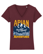 Arian Adventures - Hai afara la zapada ! Tricou mânecă scurtă guler V Damă Evoker