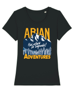 Arian Adventures - Hai afara la zapada ! Tricou mânecă scurtă guler larg fitted Damă Expresser