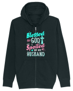 Blessed by God Spoiled by my husband Hanorac cu fermoar Unisex Connector