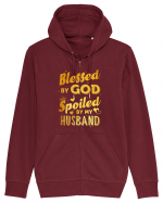 Blessed by God Spoiled by my Husband Hanorac cu fermoar Unisex Connector